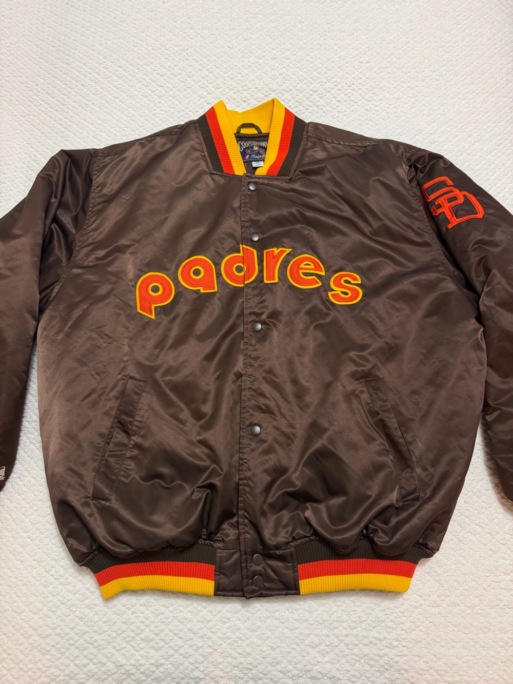 Vintage San Diego Padres Jacket Majestic Cooperstown Collection Size 2XL